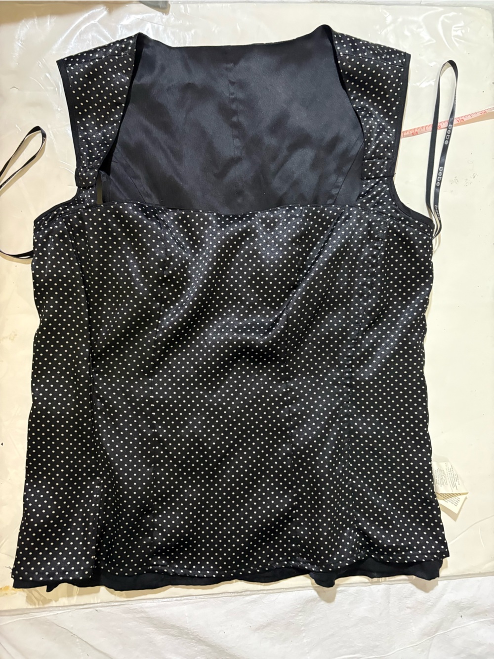 Silk bebe Black Polka Dot reversible tank top